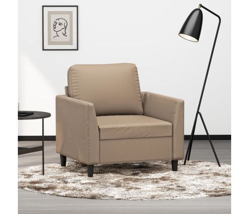 vidaXL Sillón cuero sintético color capuchino 60 cm