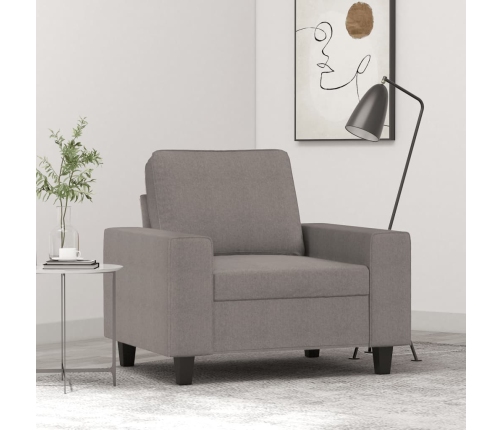 Sillón de tela gris taupé 60 cm