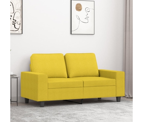 Sofá de 2 plazas de tela amarillo claro 120 cm