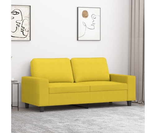 Sofá de 2 plazas de tela amarillo claro 140 cm