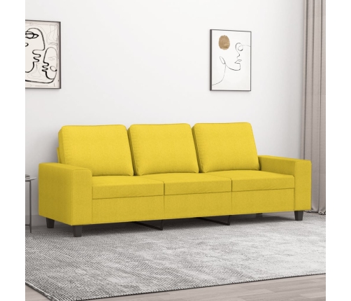 Sofá de 3 plazas de tela amarillo claro 180 cm