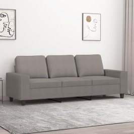 Sofá de 3 plazas de tela gris taupe 180 cm