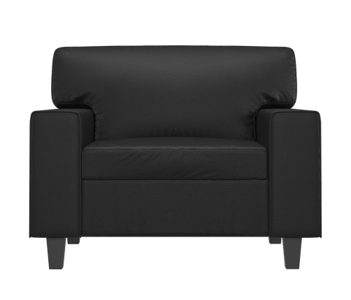 Sillón cuero sintético negro 60 cm