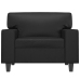 Sillón cuero sintético negro 60 cm