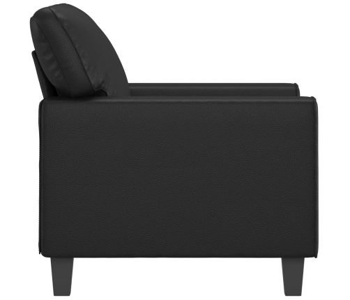 Sillón cuero sintético negro 60 cm