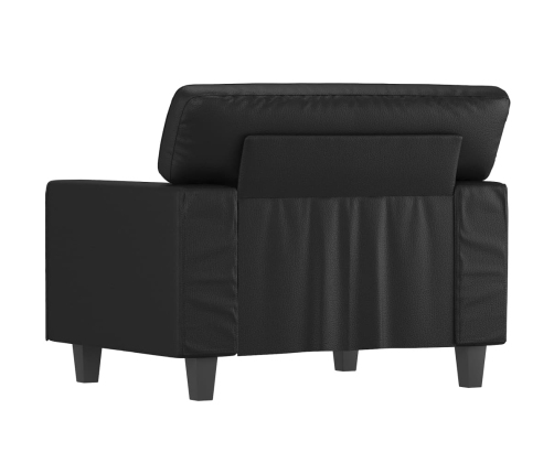 Sillón cuero sintético negro 60 cm