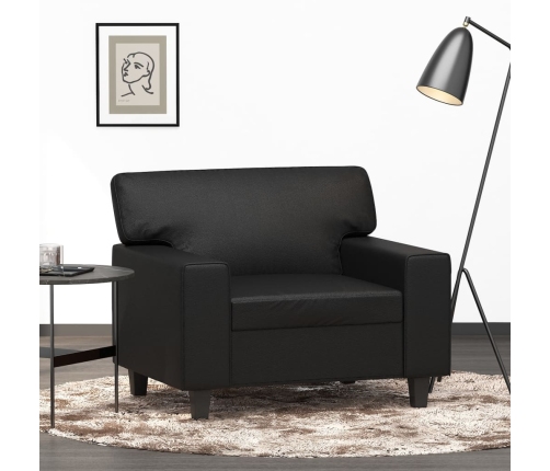 Sillón cuero sintético negro 60 cm