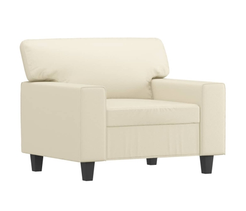 Sillón cuero sintético crema 60 cm