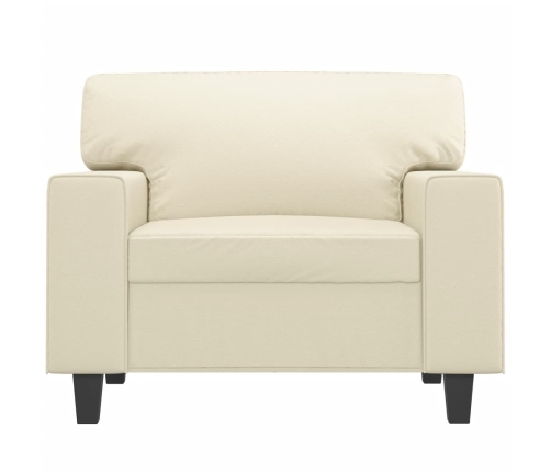 Sillón cuero sintético crema 60 cm