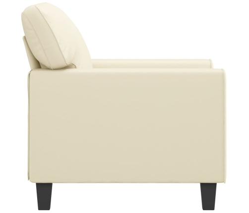 Sillón cuero sintético crema 60 cm