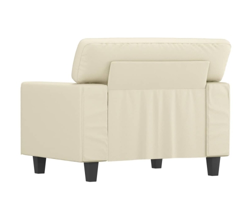 Sillón cuero sintético crema 60 cm