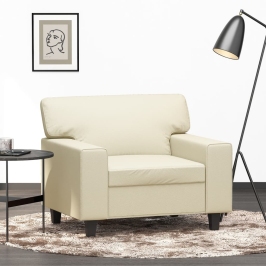 Sillón cuero sintético crema 60 cm