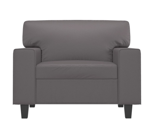 vidaXL Sillón cuero sintético gris 60 cm