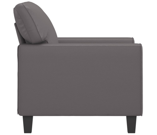 vidaXL Sillón cuero sintético gris 60 cm