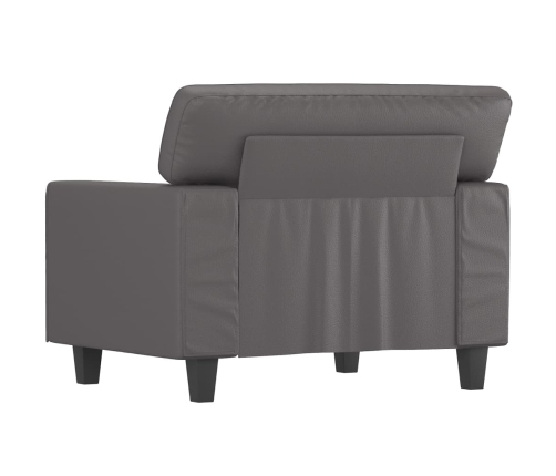 vidaXL Sillón cuero sintético gris 60 cm