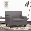 vidaXL Sillón cuero sintético gris 60 cm