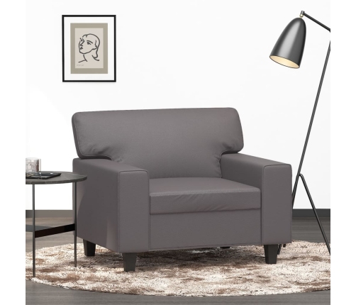 vidaXL Sillón cuero sintético gris 60 cm