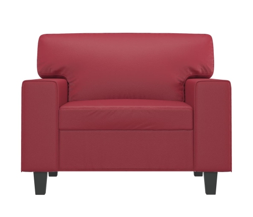 Sillón cuero sintético rojo tinto 60 cm