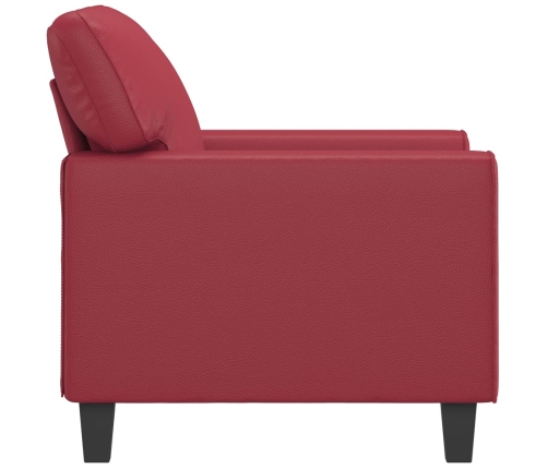 Sillón cuero sintético rojo tinto 60 cm