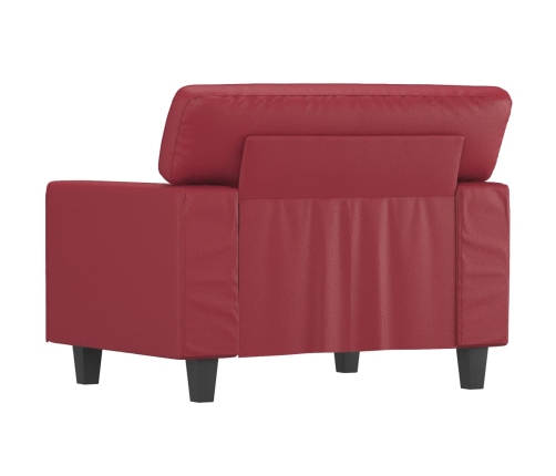 Sillón cuero sintético rojo tinto 60 cm