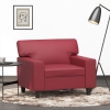 Sillón cuero sintético rojo tinto 60 cm