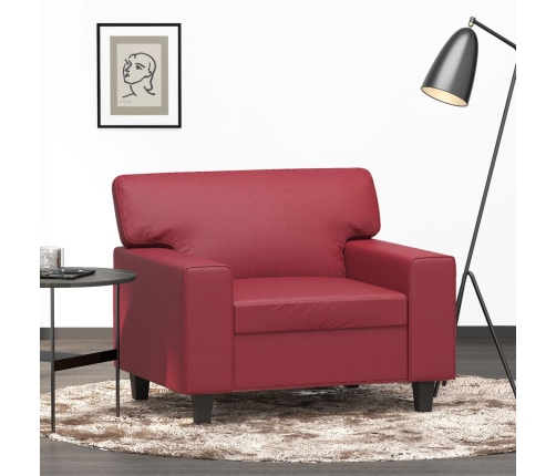 Sillón cuero sintético rojo tinto 60 cm