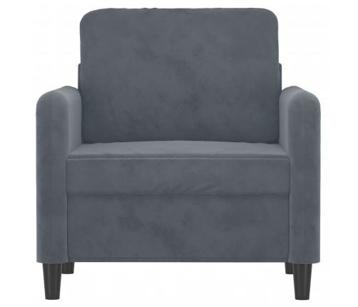 Sillón de terciopelo gris oscuro 60 cm