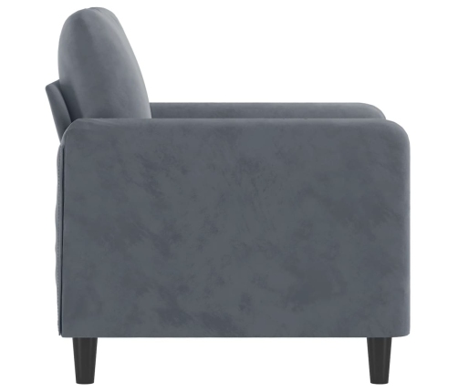 Sillón de terciopelo gris oscuro 60 cm