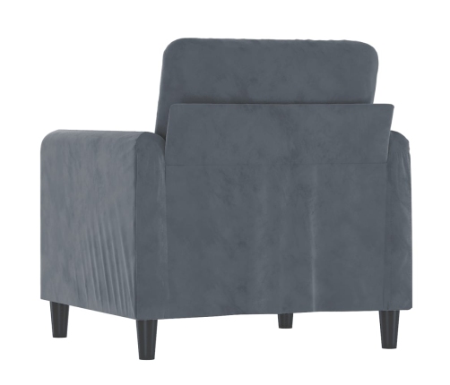 Sillón de terciopelo gris oscuro 60 cm