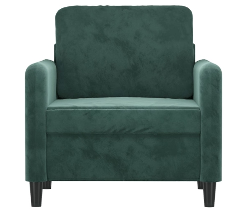 Sillón de terciopelo verde oscuro 60 cm