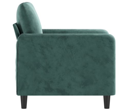 Sillón de terciopelo verde oscuro 60 cm