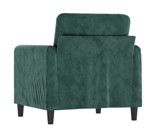 Sillón de terciopelo verde oscuro 60 cm