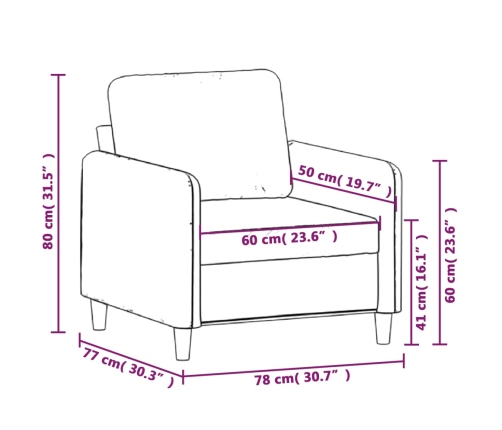 Sillón de terciopelo verde oscuro 60 cm