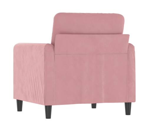 Sillón de terciopelo rosa 60 cm