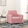 Sillón de terciopelo rosa 60 cm