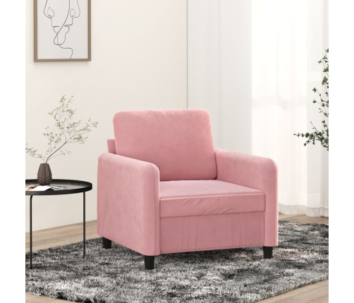 Sillón de terciopelo rosa 60 cm