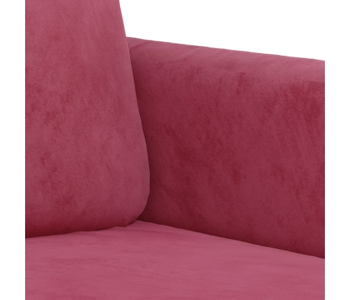 Sillón de terciopelo rojo tinto 60 cm