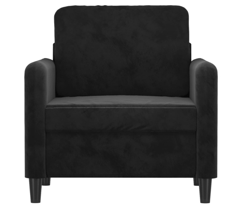 Sillón de terciopelo negro 60 cm