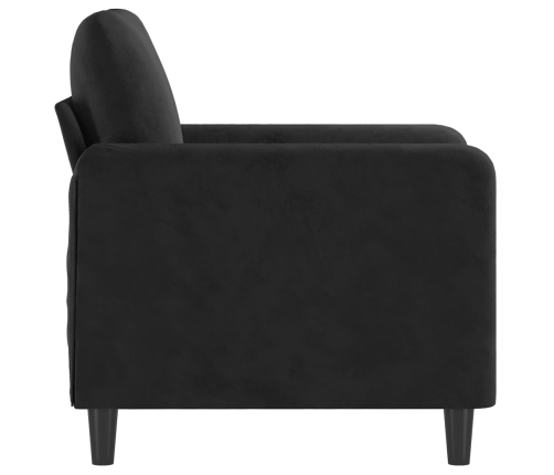 Sillón de terciopelo negro 60 cm