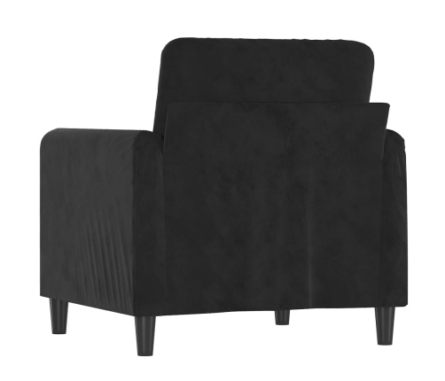 Sillón de terciopelo negro 60 cm