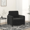 Sillón de terciopelo negro 60 cm