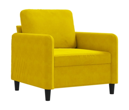 Sillón de terciopelo amarillo 60 cm