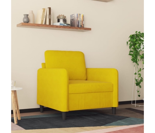 Sillón de terciopelo amarillo 60 cm