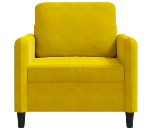 Sillón de terciopelo amarillo 60 cm