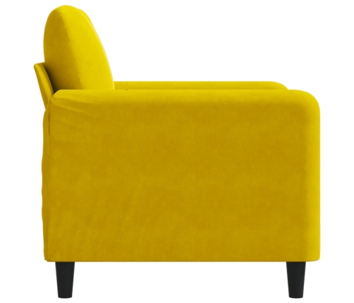 Sillón de terciopelo amarillo 60 cm