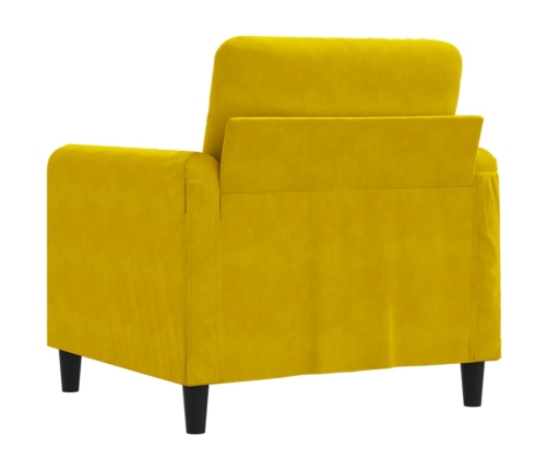 Sillón de terciopelo amarillo 60 cm