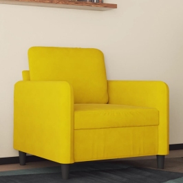 Sillón de terciopelo amarillo 60 cm