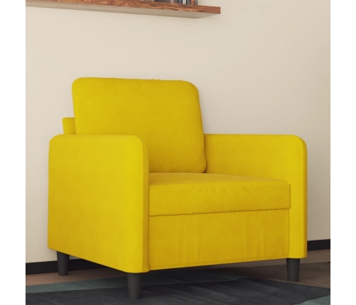 Sillón de terciopelo amarillo 60 cm