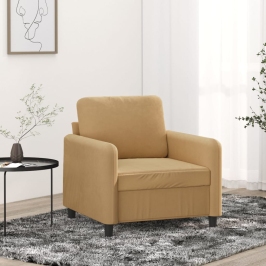 Sillón de terciopelo marrón 60 cm