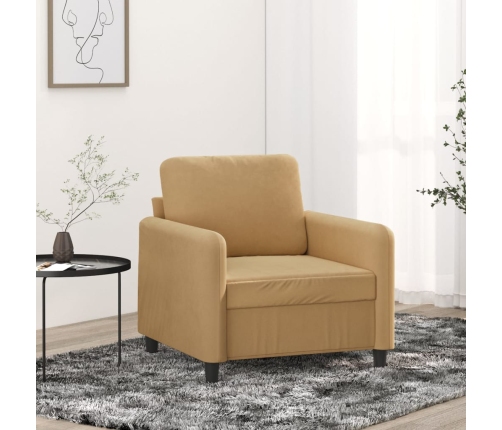 Sillón de terciopelo marrón 60 cm